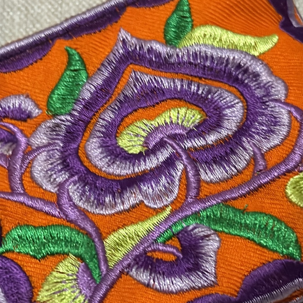 Colorful Embroidered Zip Top Pouch-Like New - Picture 6 of 11